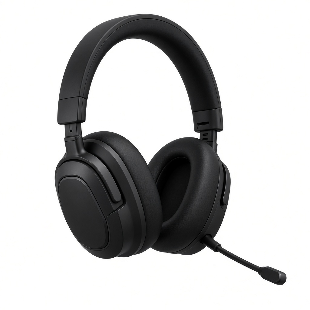 AI-generated product illustration of a black SteelSeries Arctis Nova 5 Wireless headset. Not an official manufacturer photograph.